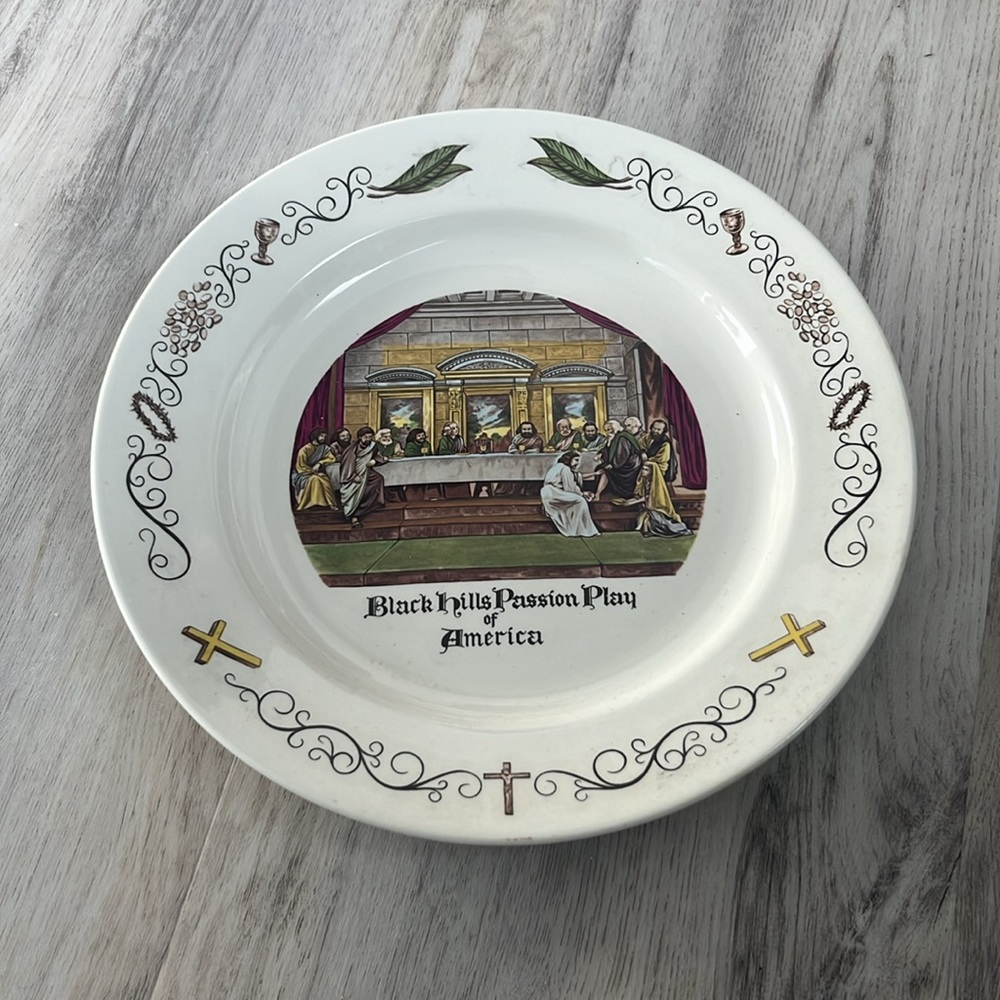 Luenen Black Hills Passion Play Of America 1953 Janice Blue Vintage Plate